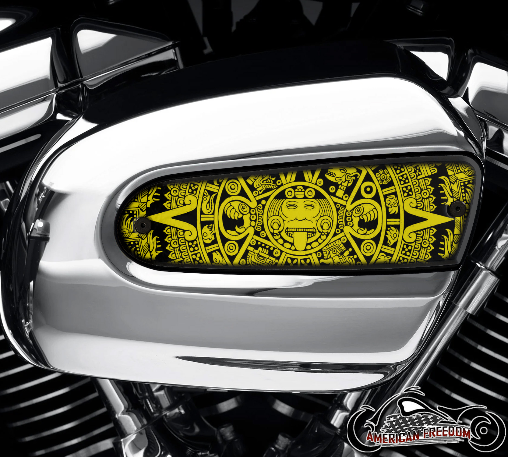Harley Davidson Wedge Air Cleaner Insert - Aztec Calendar Yellow